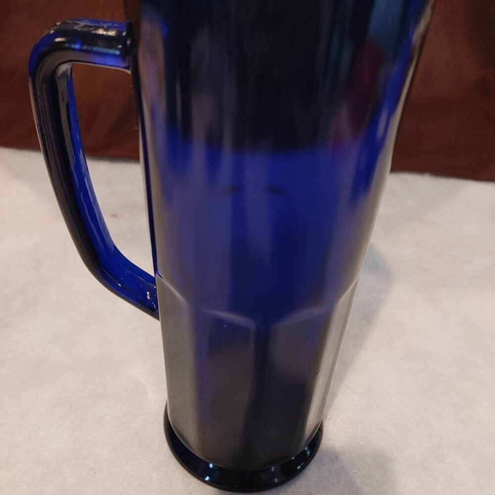 Vintage Cobalt Blue Beer Stein/Mug Glass Paneled - Picture 3 of 7